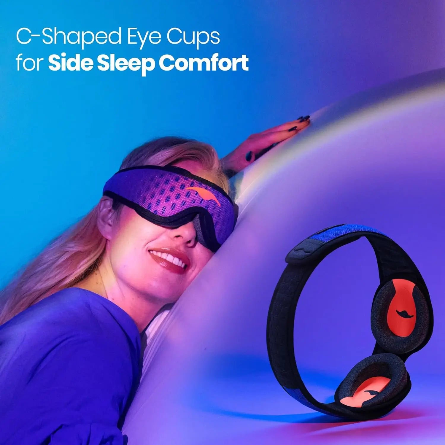 Light-Blocking Sleep Mask for Side Sleepers, Breathable & Comfortable, Ideal for Travel/Nap/Shift Work