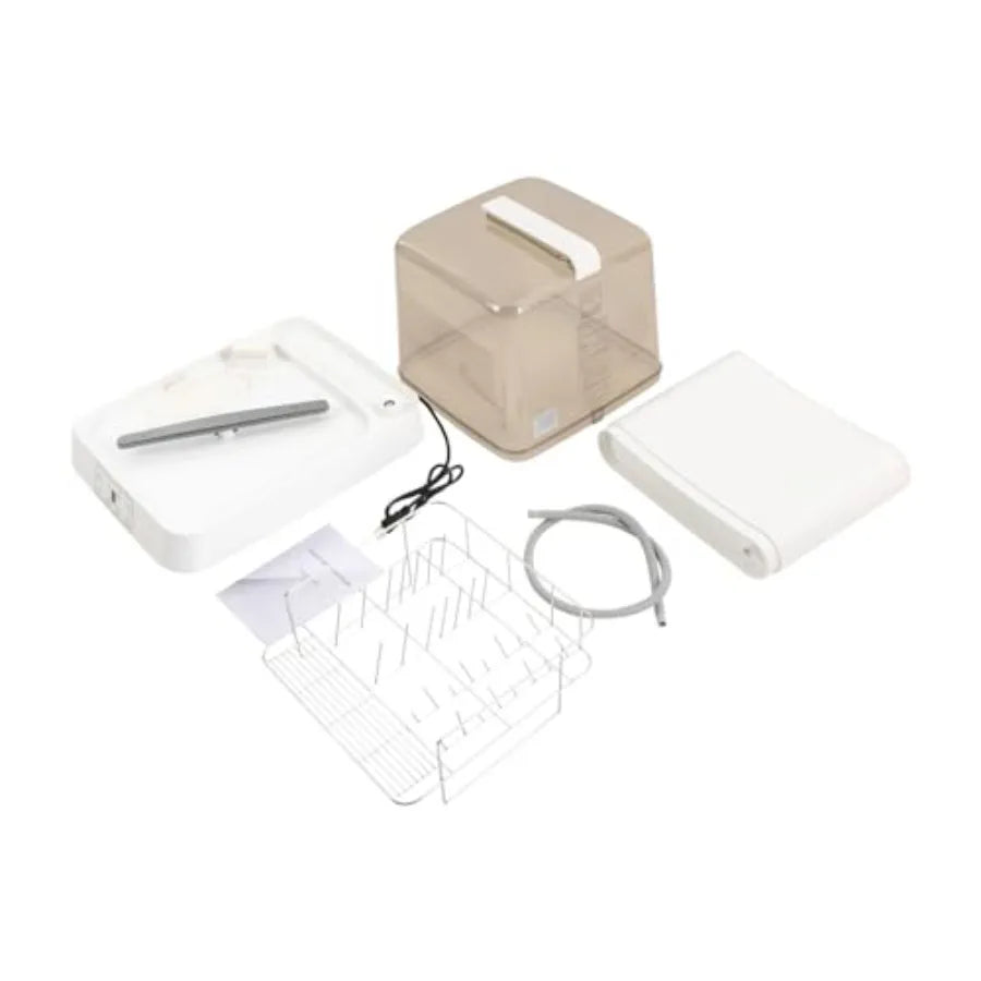 Portable 800W Electric Countertop Dishwasher with Tank and Outlet Hose for Apartments Dorms RVs 360 Rotation Touch Control 30Mi