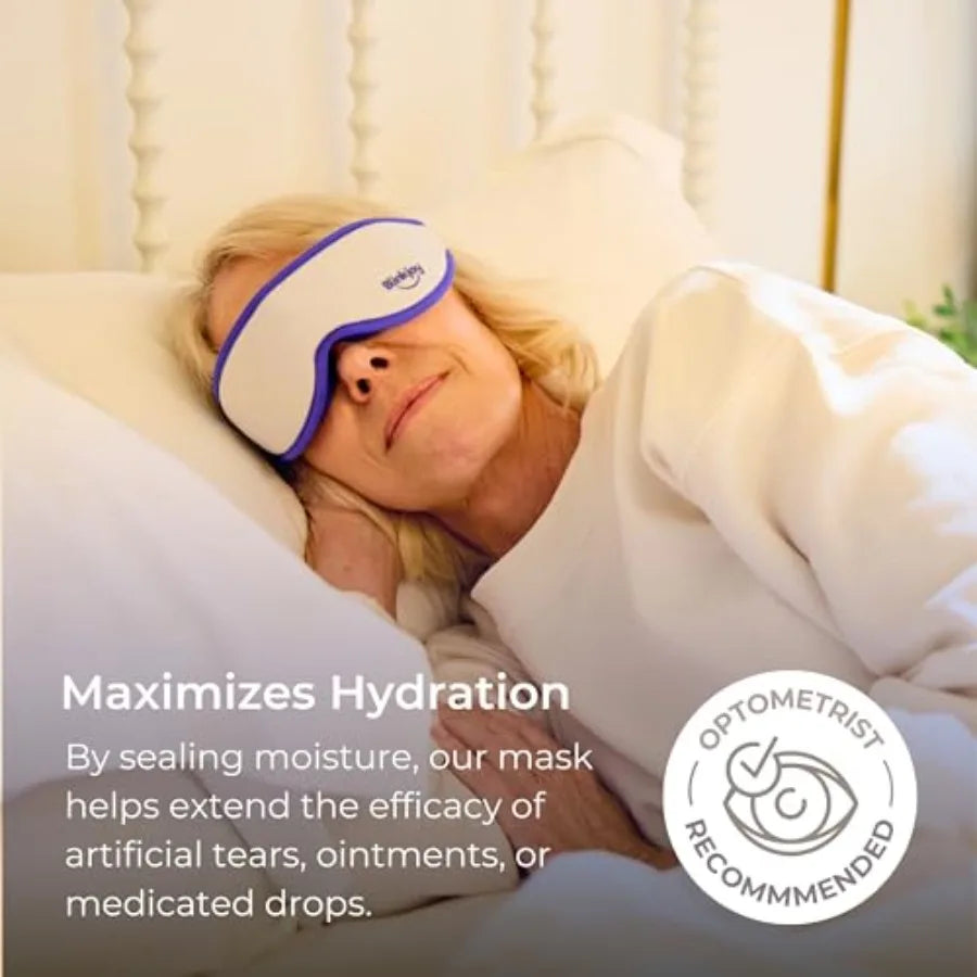 Hydrating Sleep Mask for Dry Eye Relief Moisture-Sealing Blackout Eye Mask Protects from Dust and Drafts Preserves Eye Drops an