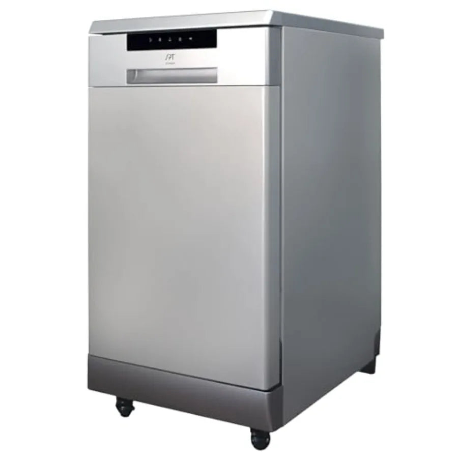 18 Portable Dishwasher with ENERGY STAR Stainless Steel Silver Finish Compact Design for Small Kitchens Energy Efficient Built-