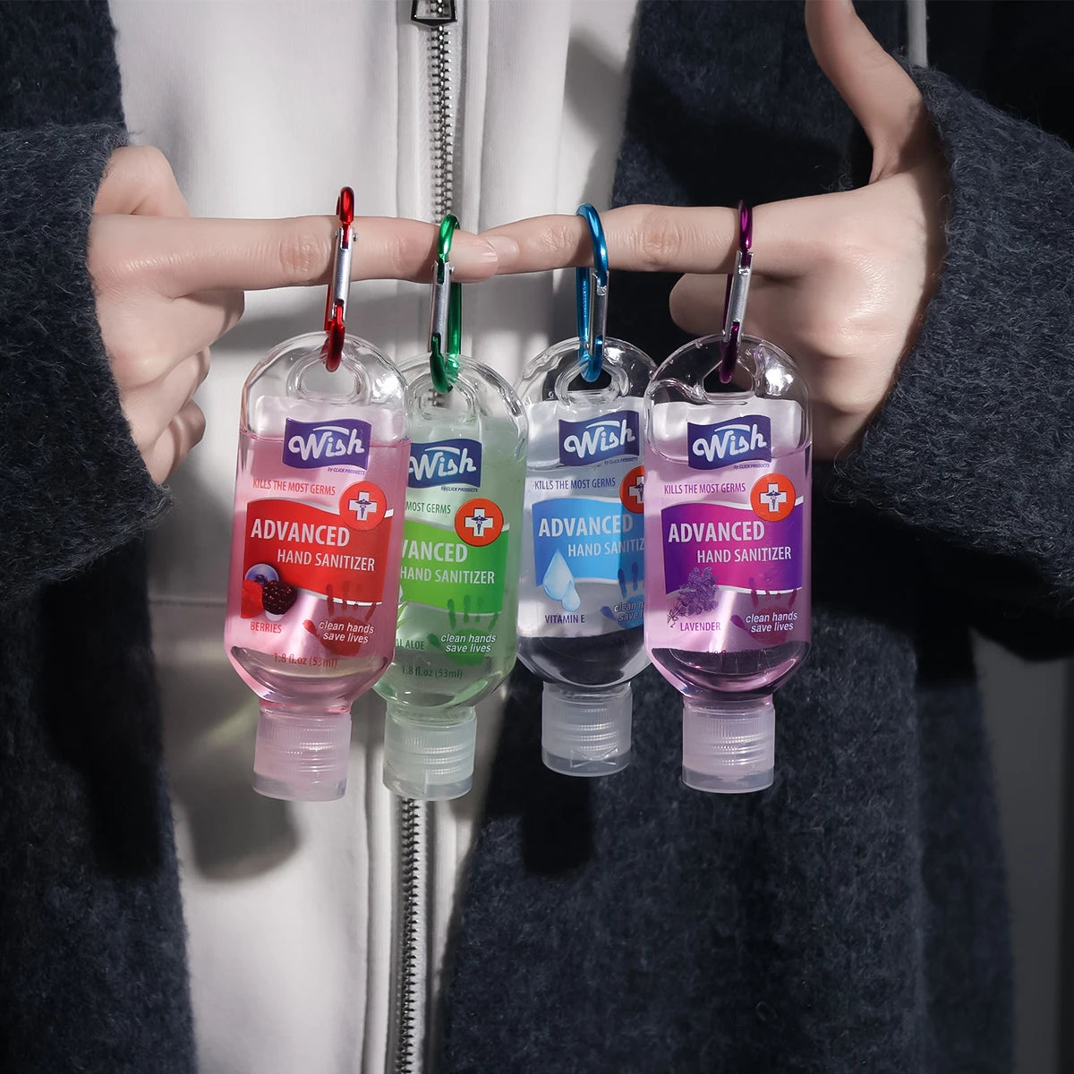 4-Pack Travel-Size Moisturizing Hand Sanitizer Gel (1.8oz each) | Rinse-Free & Formaldehyde-Free with Aloe Vera & Vitamin E | Fr
