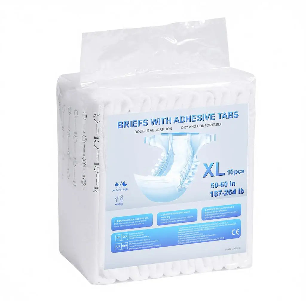 Adult Briefs with Tabs, Super Absorbent Incontinence Briefs for Men and Women, Disposable Adult Diapers with Leakproof 3D Sur