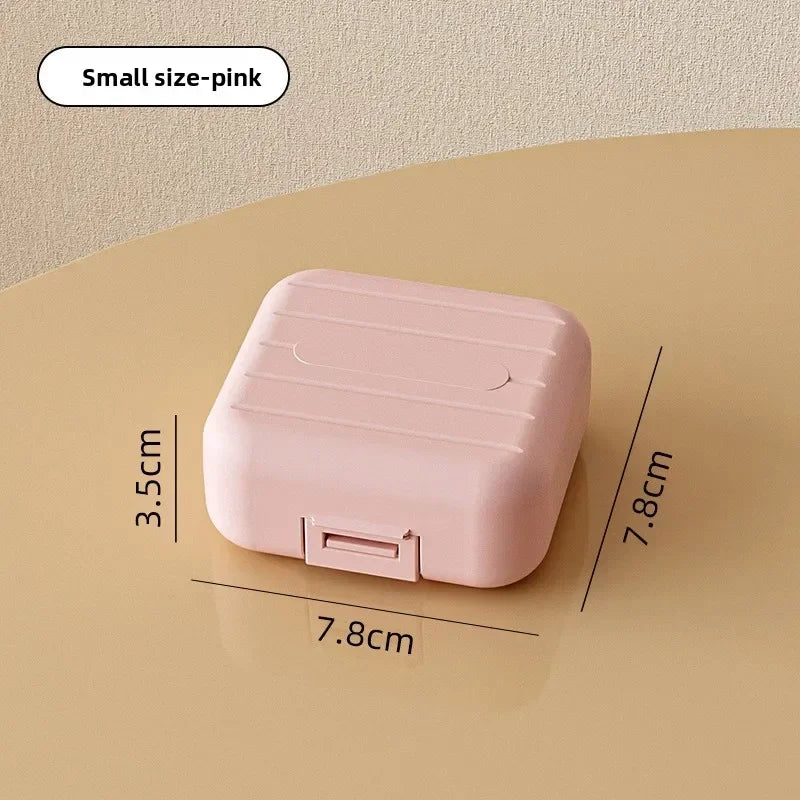 Portable mini medicine box, double sealed medicine pill storage box, seven days a week snap-on compartment medicine boxUI