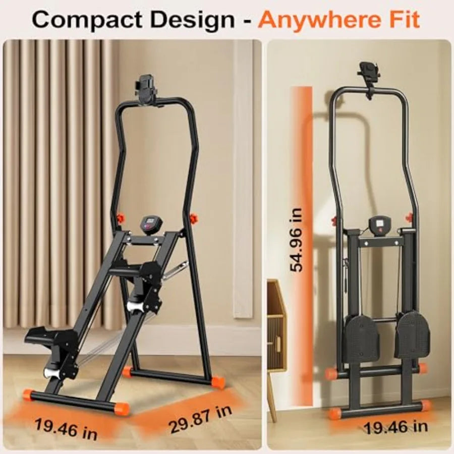 Stair Stepper for Home Gym, 3-Level Adjustable Resistance Vertical Climber Machine, Full-Body Cardio Workout Equipment with Adju