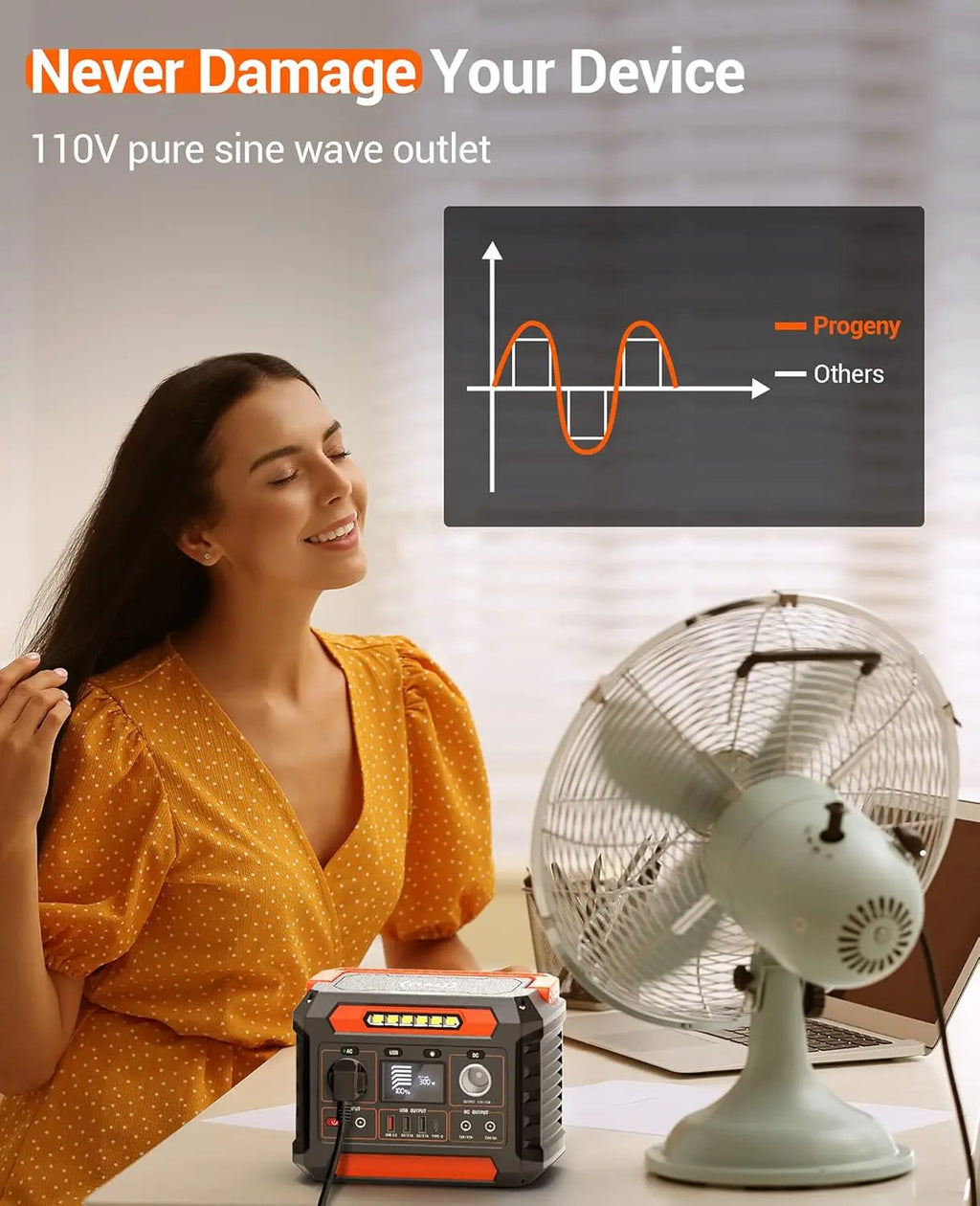 300W Portable Power Station 299Wh Solar Generator with AC Outlet Pure Sine Wave for Camping CPAP