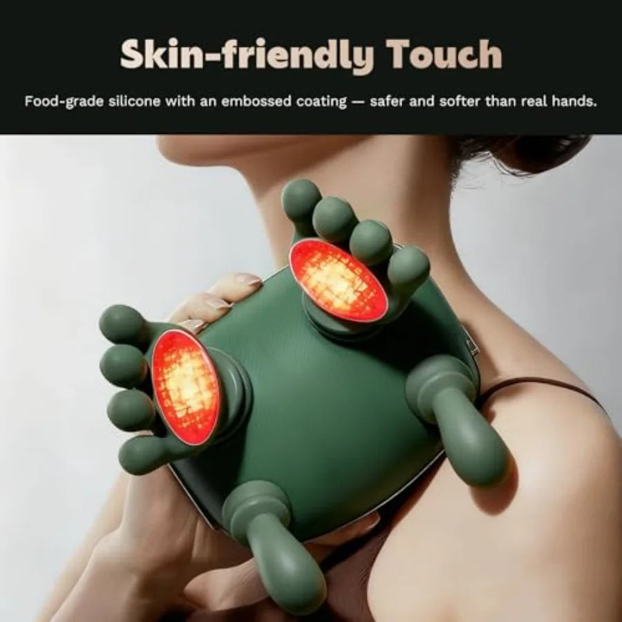 N7 Bionic Neck and Shoulder Massager Heated Real-Hand Massagers with Fingers for Back Muscle Pain Relief Portable Lightweight D