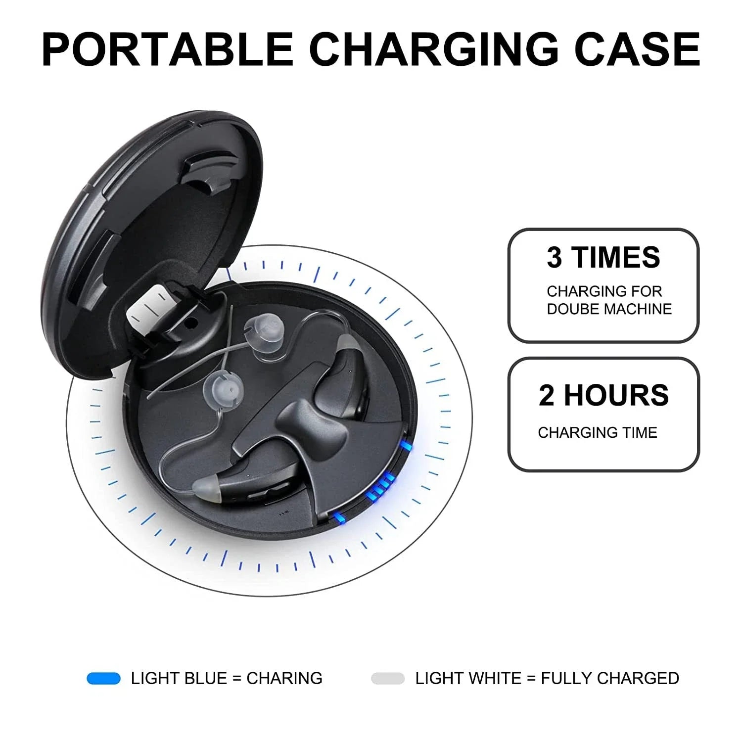 JINGHAO JH-D59C Digital Hearing Amplifier w/ Adaptive ANC, 12H Battery, Portable Charging Case, Noise Reduction