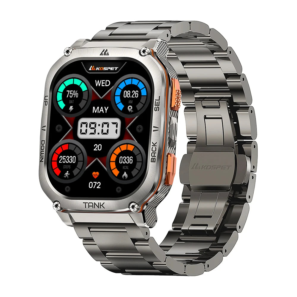 2025 New KOSPET TANK M3 Ultra GPS Smartwatch For Men Waterproof 5ATM AMOLED AOD 480mAh Digital Bluetooth Call Men's Watches