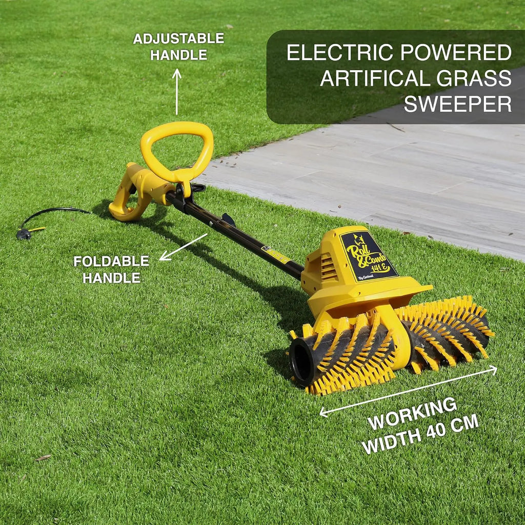 Electric Artificial Grass Sweeper and Rake, 300W Motor for Small to Medium Lawns, Pet Hair Cleaner