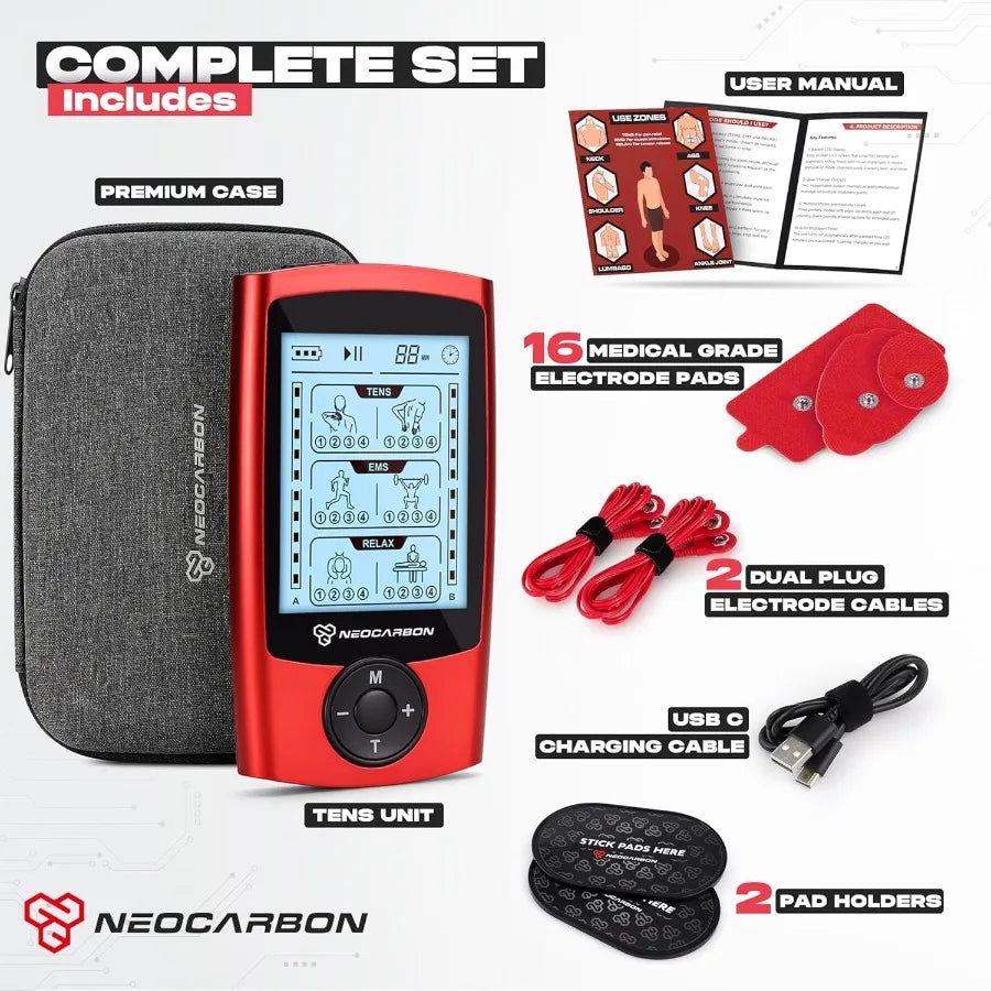 TENS Unit Muscle Stimulator EMS Massager Machine for Shoulder Neck Sciatica and Back Pain Relief Electronic Pulse Massage Physi