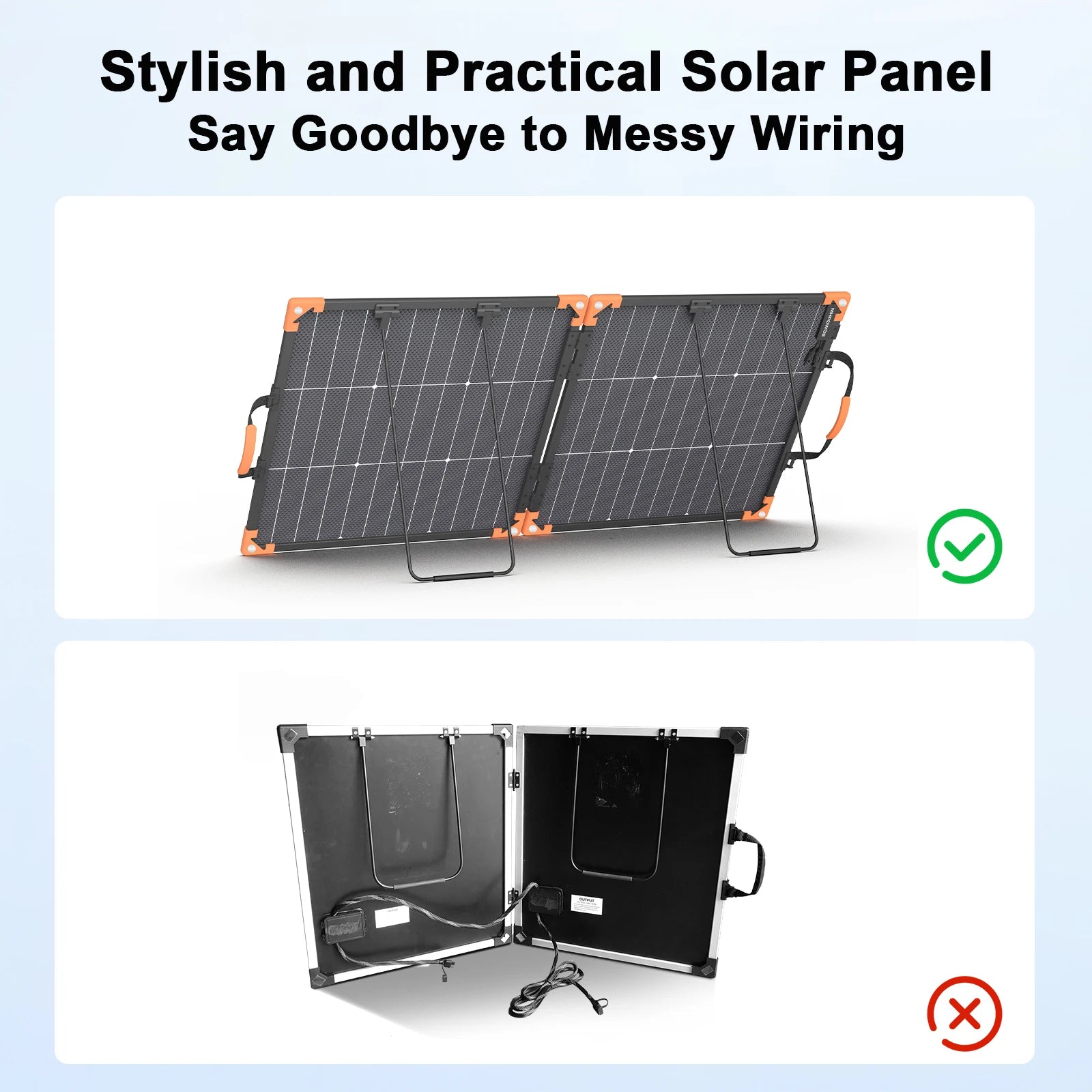 MHPOWOS 100/200W Bifacial Solar Panels Cell Portable Solar Charging Panel Complete Kit Outdoor Tourism Camping Power Station
