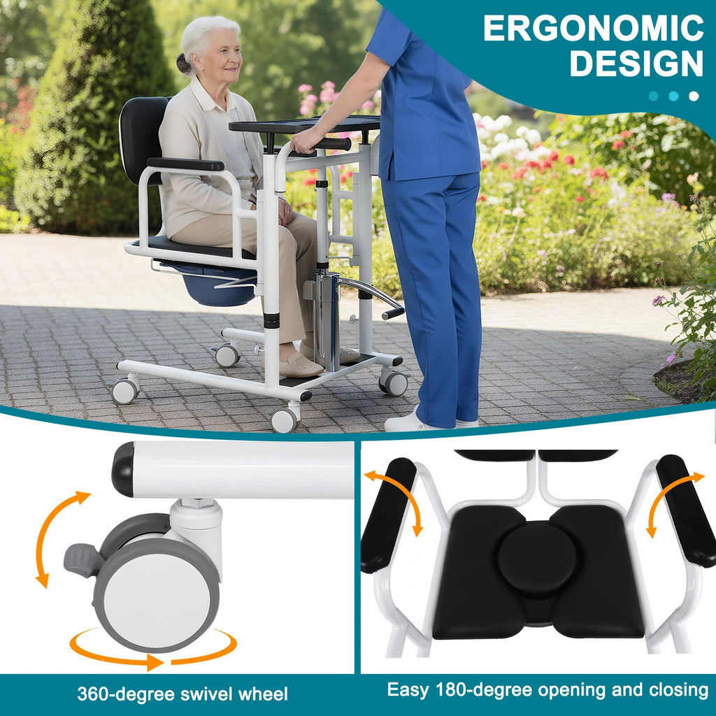 Bed To Toilet Transfer Lifting Chair with Chamber Pot Patient Lifts Sits On Toilet Chair For Paralyzed Patients Safety Equipment
