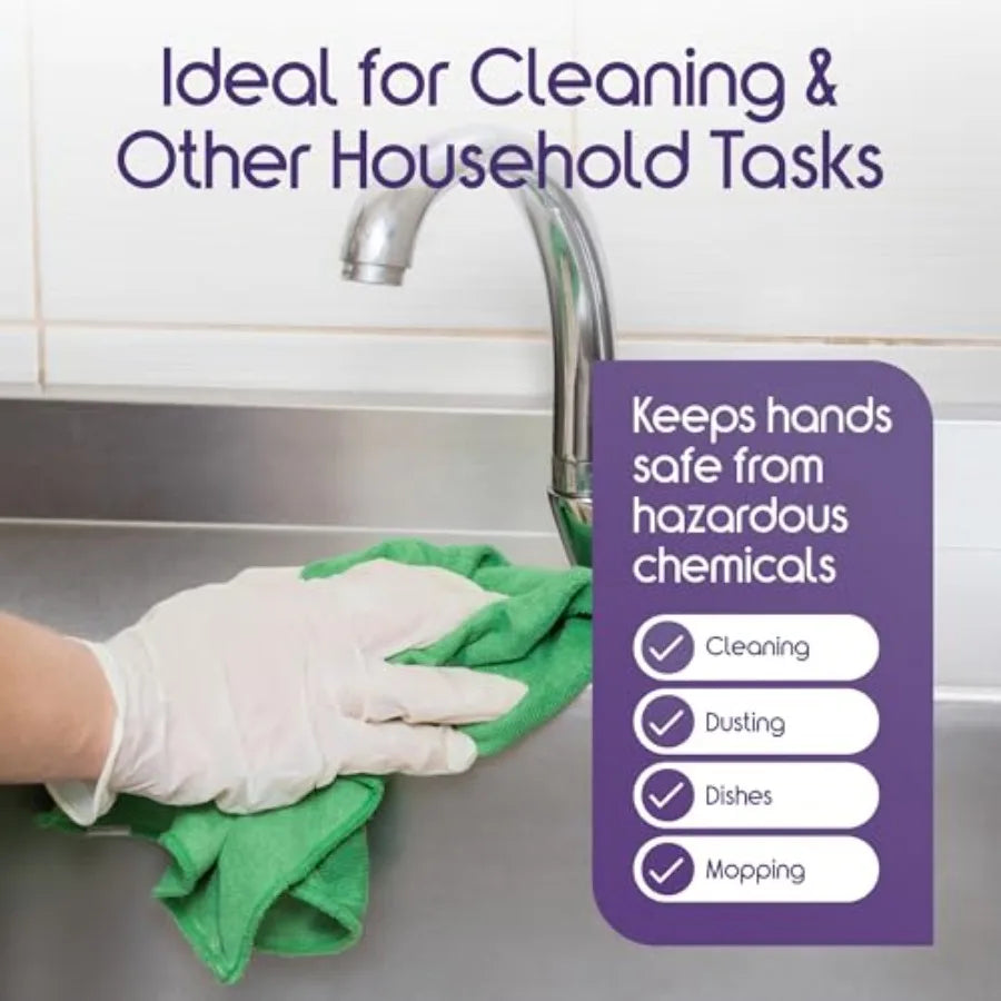 Inspire Stretch Vinyl Exam Gloves THE ORIGINAL Quality Disposable Latex Free Medical Glove for Cleaning Cooking Food Service La