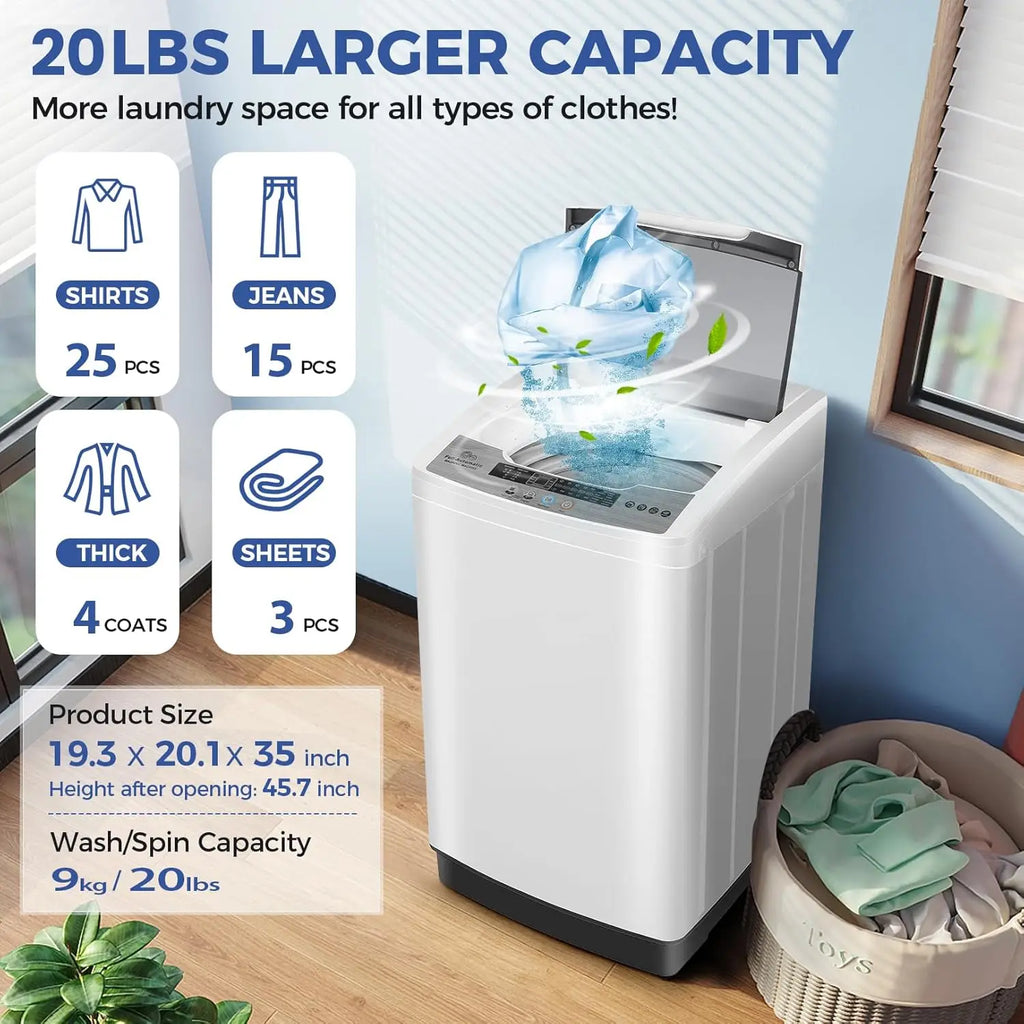 Portable Washing Machine, 20Lbs Capacity Full-Automatic Portable Washer Machine, 2.8Cu.ft Compact Washing Machine, Customized