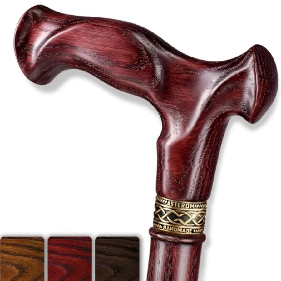 Walking Cane for Men Women - Handmade Ergonomic Wooden Canes with Comfort Grip for Daily Support and Stability Ideal for Senior