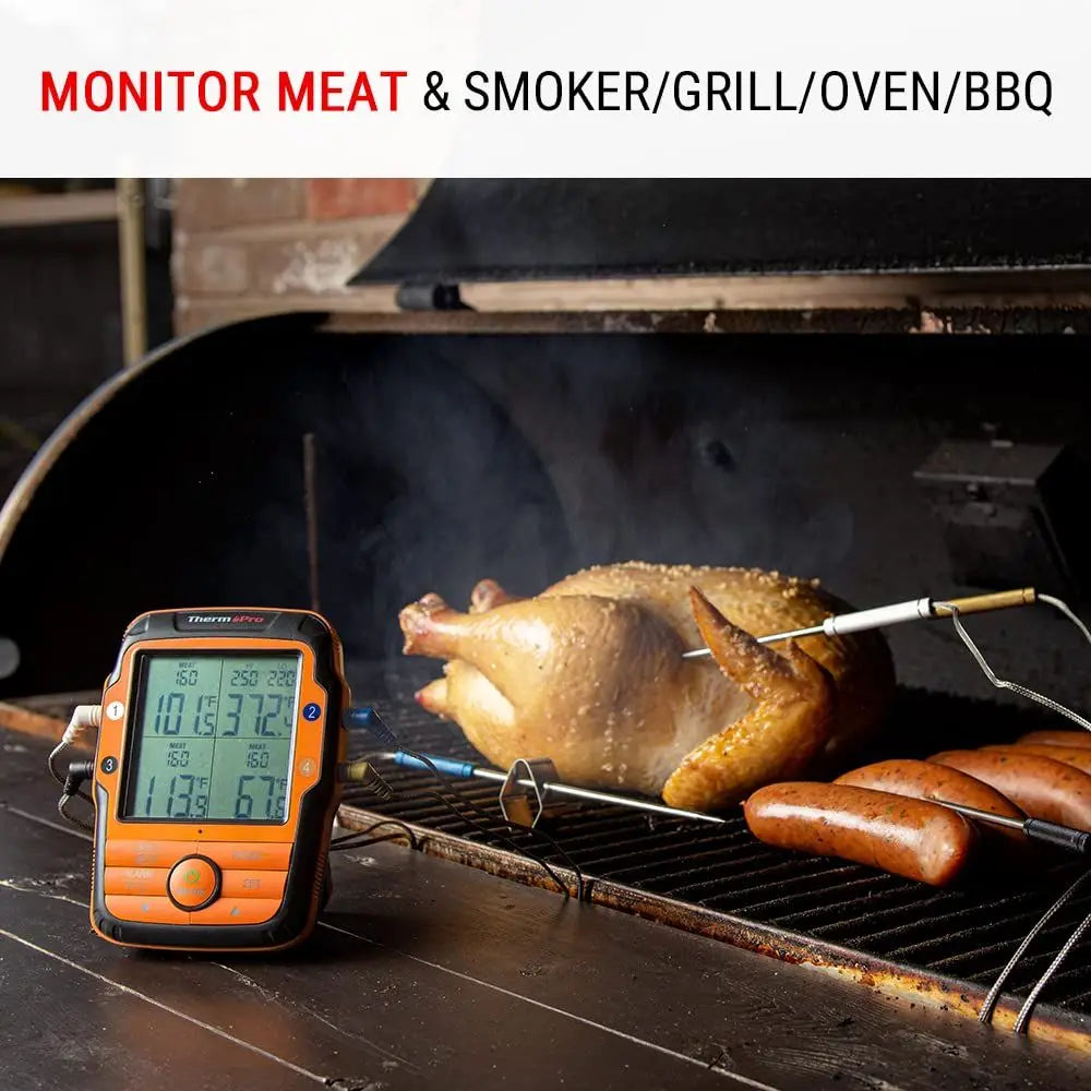 500FT Long Range Wireless Meat Thermometer for Grilling and Smoking with 4 Probes BBQ Grill Kitchen Food Cooking Digital Thermom