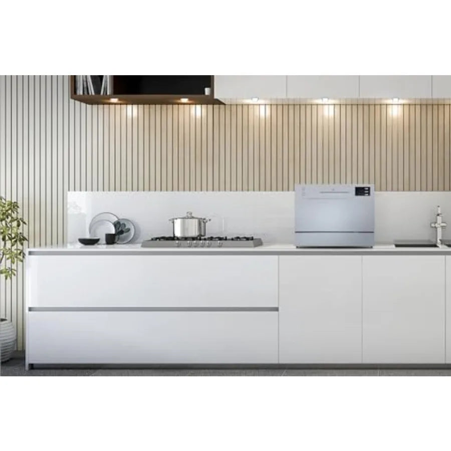 Countertop Dishwasher with Delay Start LED Silver Silver