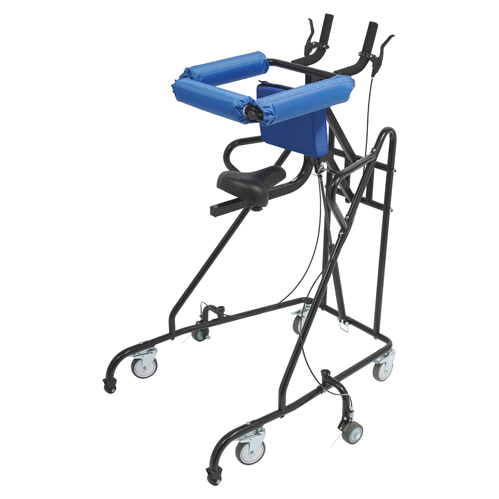 38.58-53.54inch Adjustable Height Standing Aid 8 Wheels Standing Aid for Senior and Stroke Rehabilitation Training Equipment