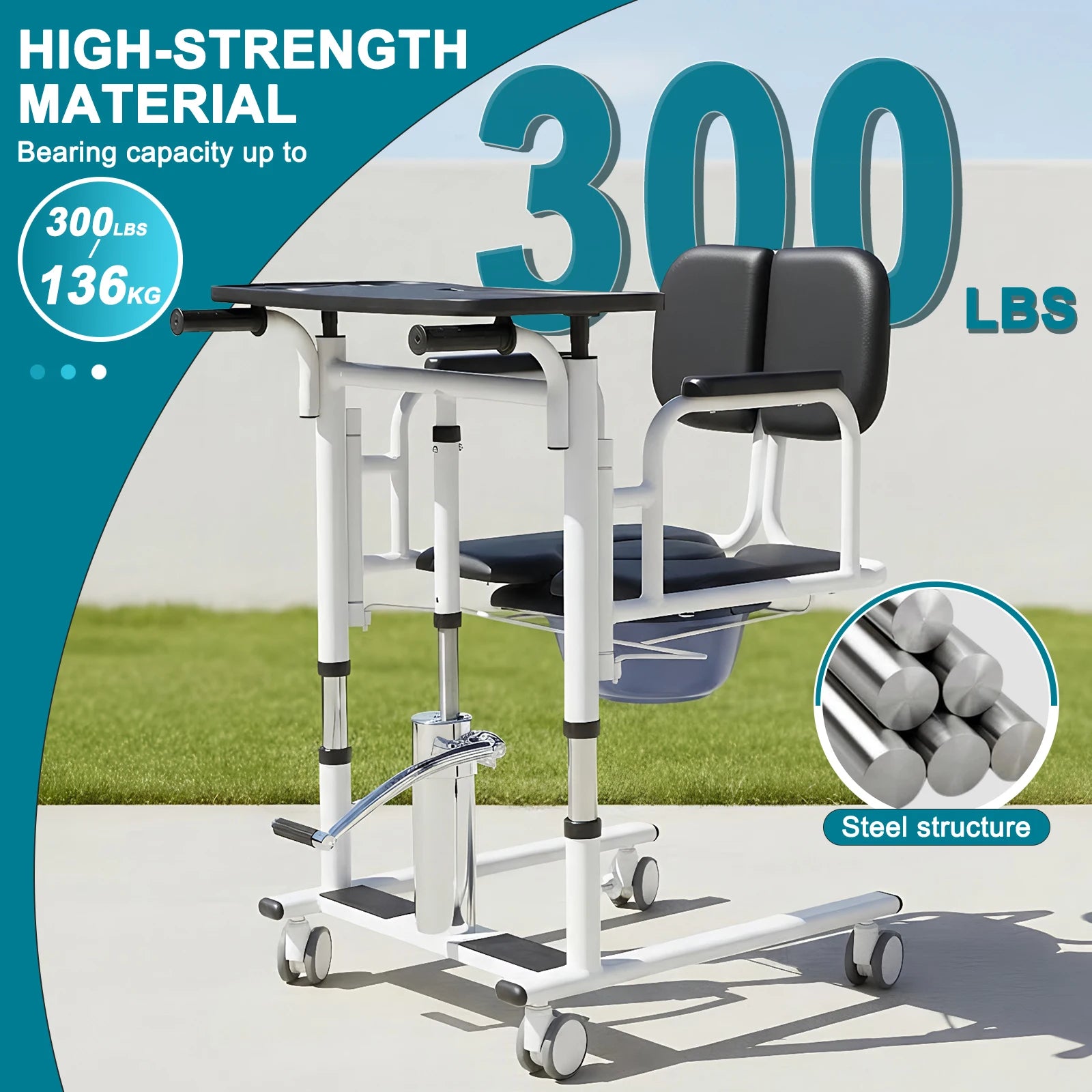 Bed To Toilet Transfer Lifting Chair with Chamber Pot Patient Lifts Sits On Toilet Chair For Paralyzed Patients Safety Equipment