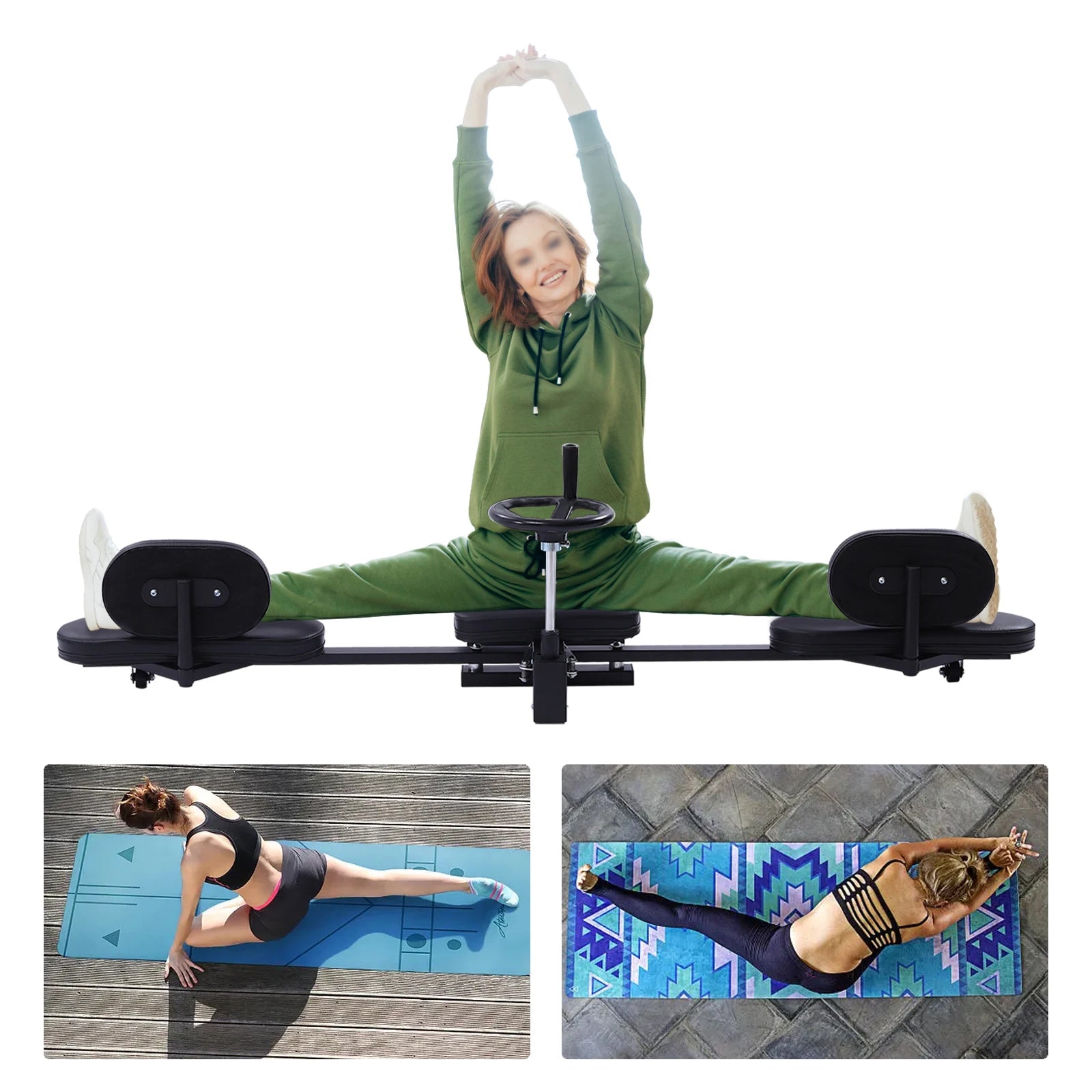 220lbs Load-bearing Capacity Professional Leg Stretcher 180° Adjustable with Handwheel for Splits, Home Gym & Yoga