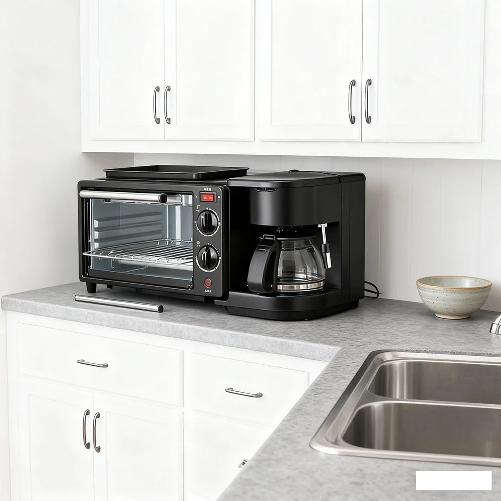 Breakfast machine Toaster sandwich toast coffee machine Small appliances 3-in-1 multifunctional household bread machine