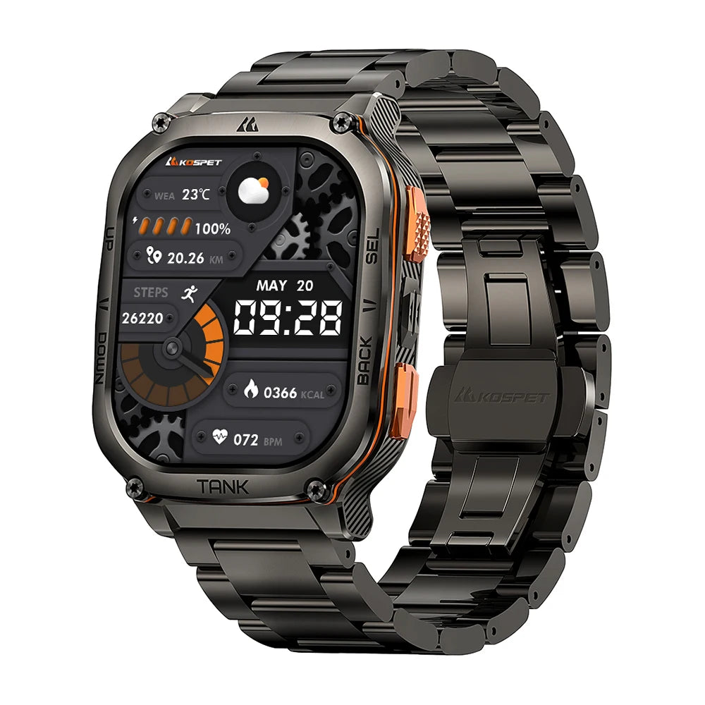 2025 New KOSPET TANK M3 Ultra GPS Smartwatch For Men Waterproof 5ATM AMOLED AOD 480mAh Digital Bluetooth Call Men's Watches