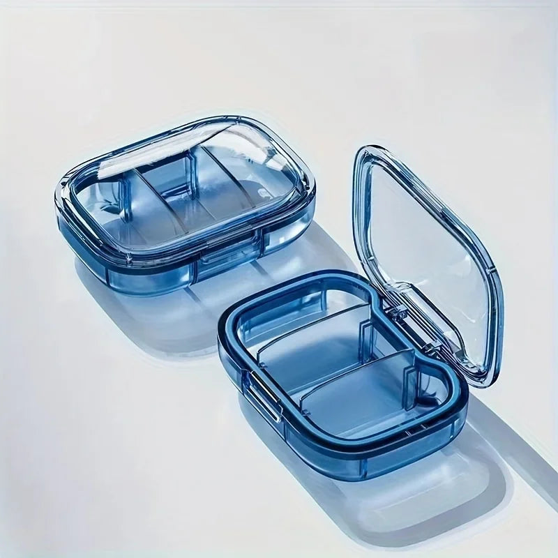Portable mini pill box with week/day separation - dust-proof pill storage box, durable plastic finishing box, suitable for work