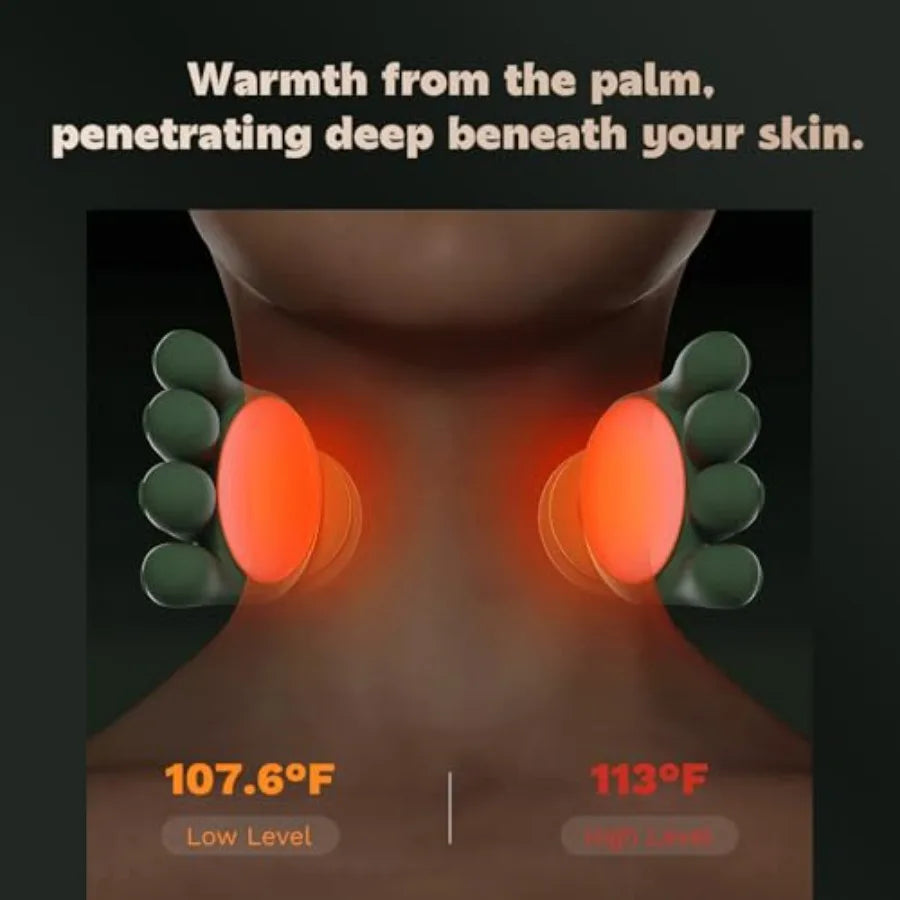 N7 Bionic Neck and Shoulder Massager Heated Real-Hand Massagers with Fingers for Back Muscle Pain Relief Portable Lightweight D