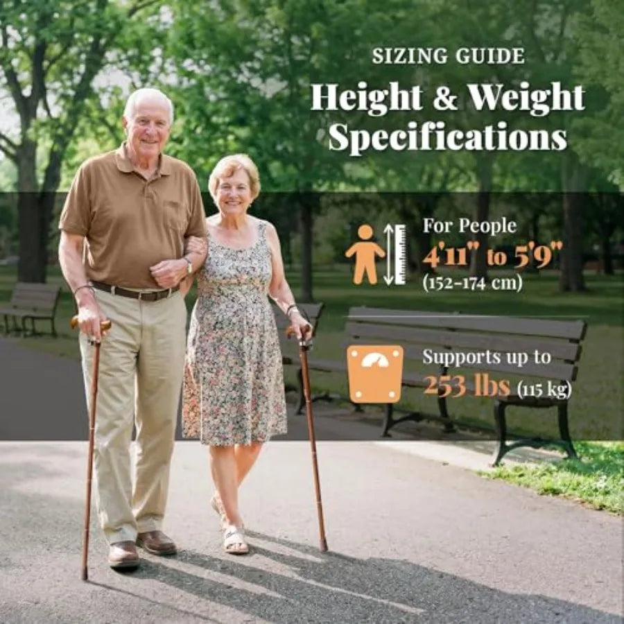 Lightweight Foldable Walking Canes for Women and Men Adjustable Collapsible Walking Stick for Seniors Balancing Mobility Aids w