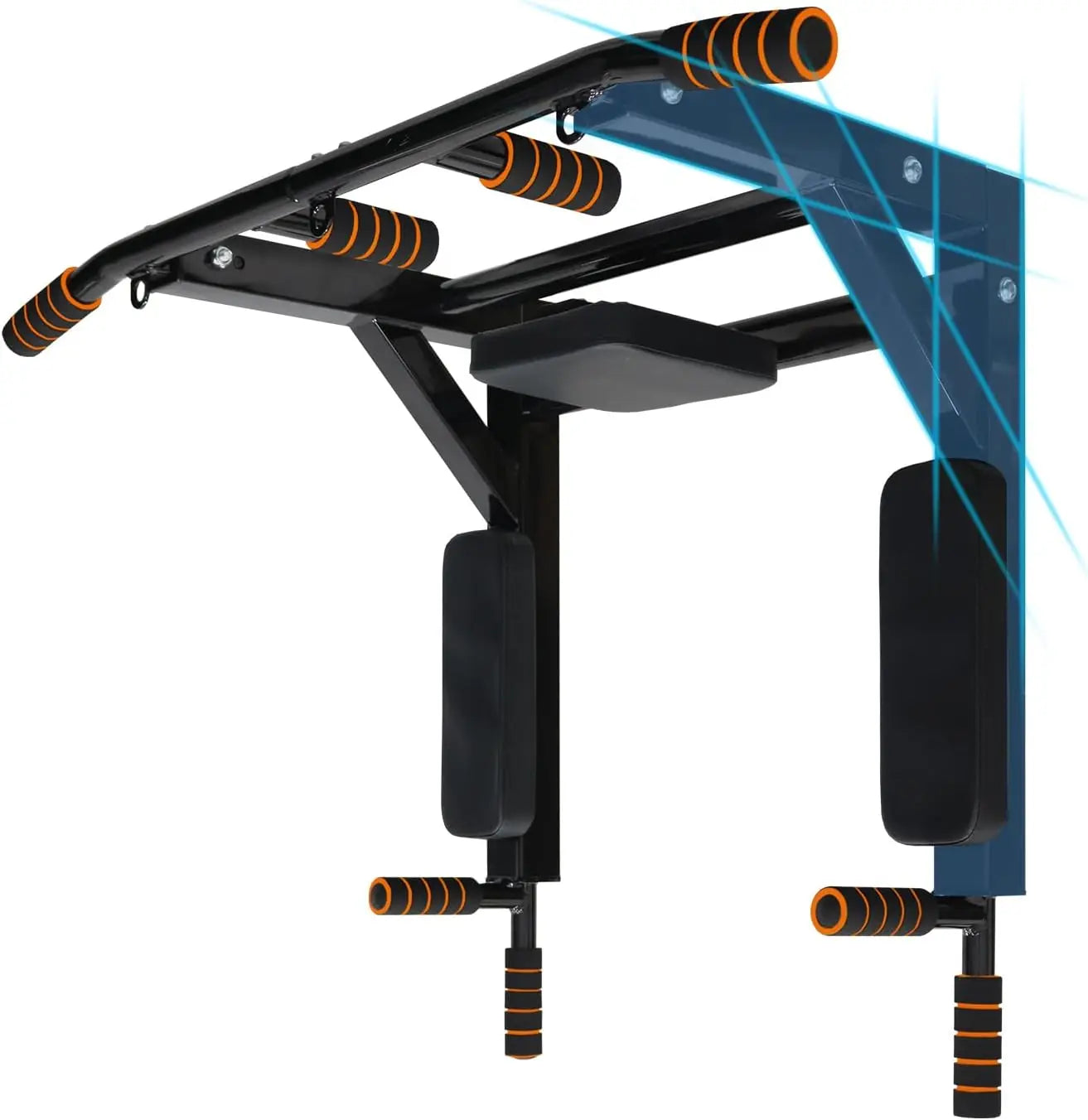 Wall Mounted Pull Up Bar Chin Up bar Multifunctional Dip Station for Indoor Home Gym Workout, Wall Mount Pull Up Bar