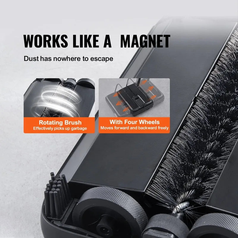 Non-Electric Carpet Sweeper 7.87in Sweeping Path 300ml Dustbin 180° Rotating Head Cleans Pet Hair Dust For Home Office Floors