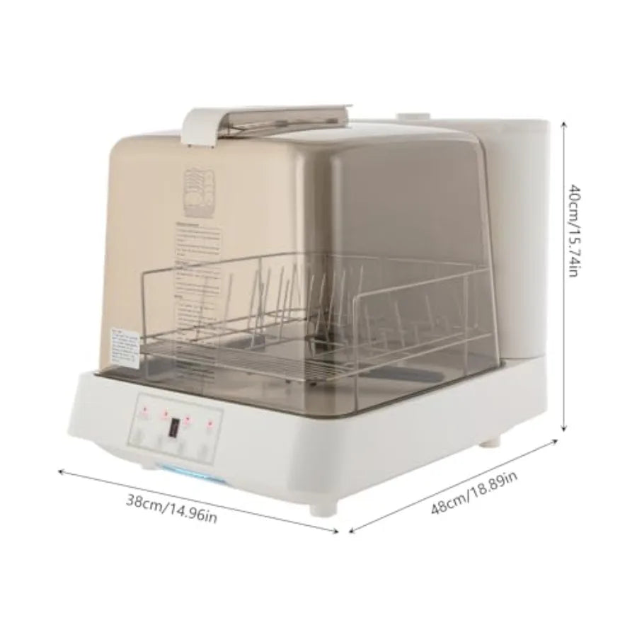 Portable 800W Electric Countertop Dishwasher with Tank and Outlet Hose for Apartments Dorms RVs 360 Rotation Touch Control 30Mi