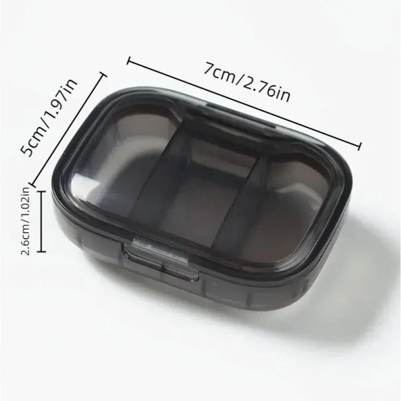 Portable mini pill box with week/day separation - dust-proof pill storage box, durable plastic finishing box, suitable for work