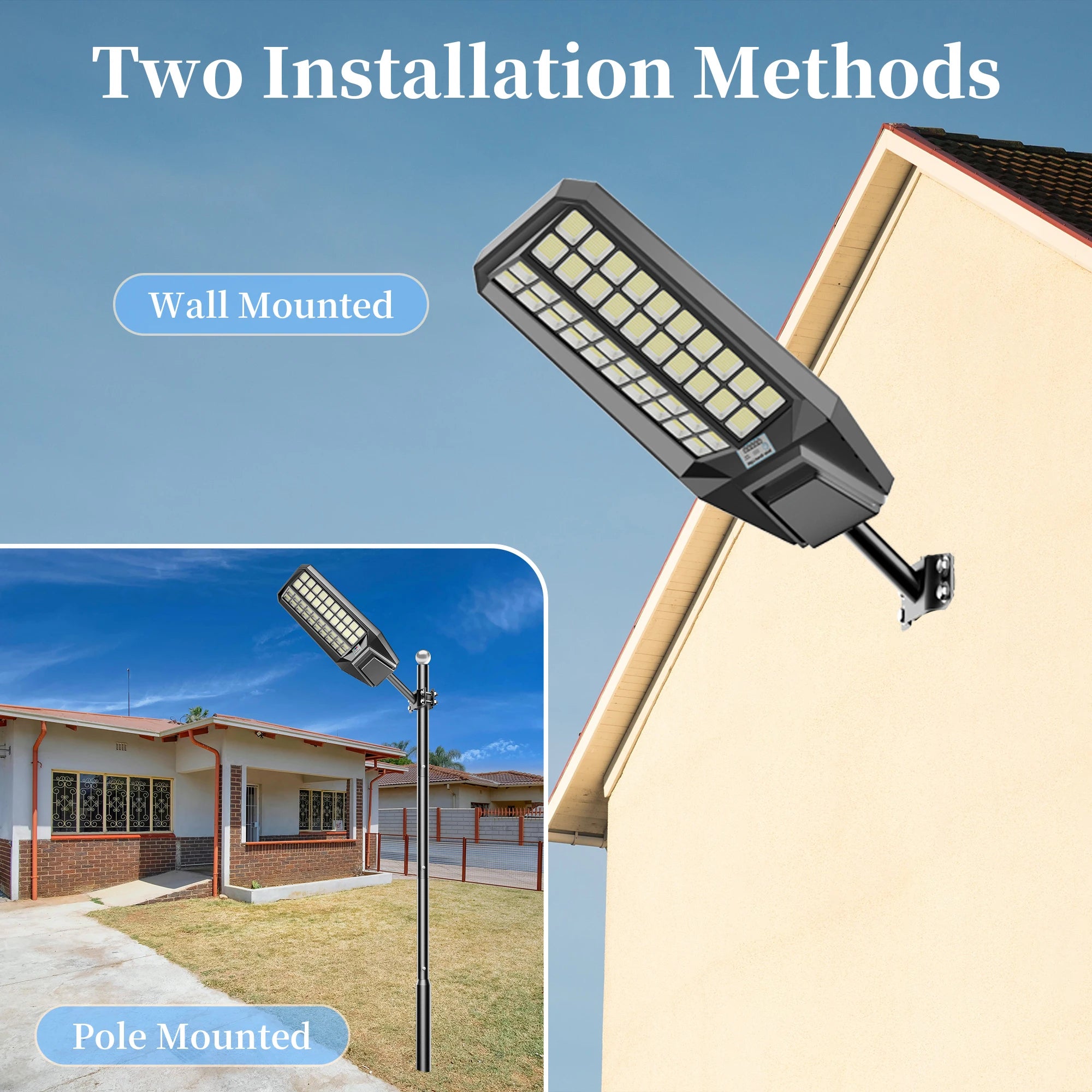 2PACK 8000W Solar Light Outdoor Solar Street Light With Motion Sensor Garden Wall Lamp Waterproof Solar Powerful Street Light