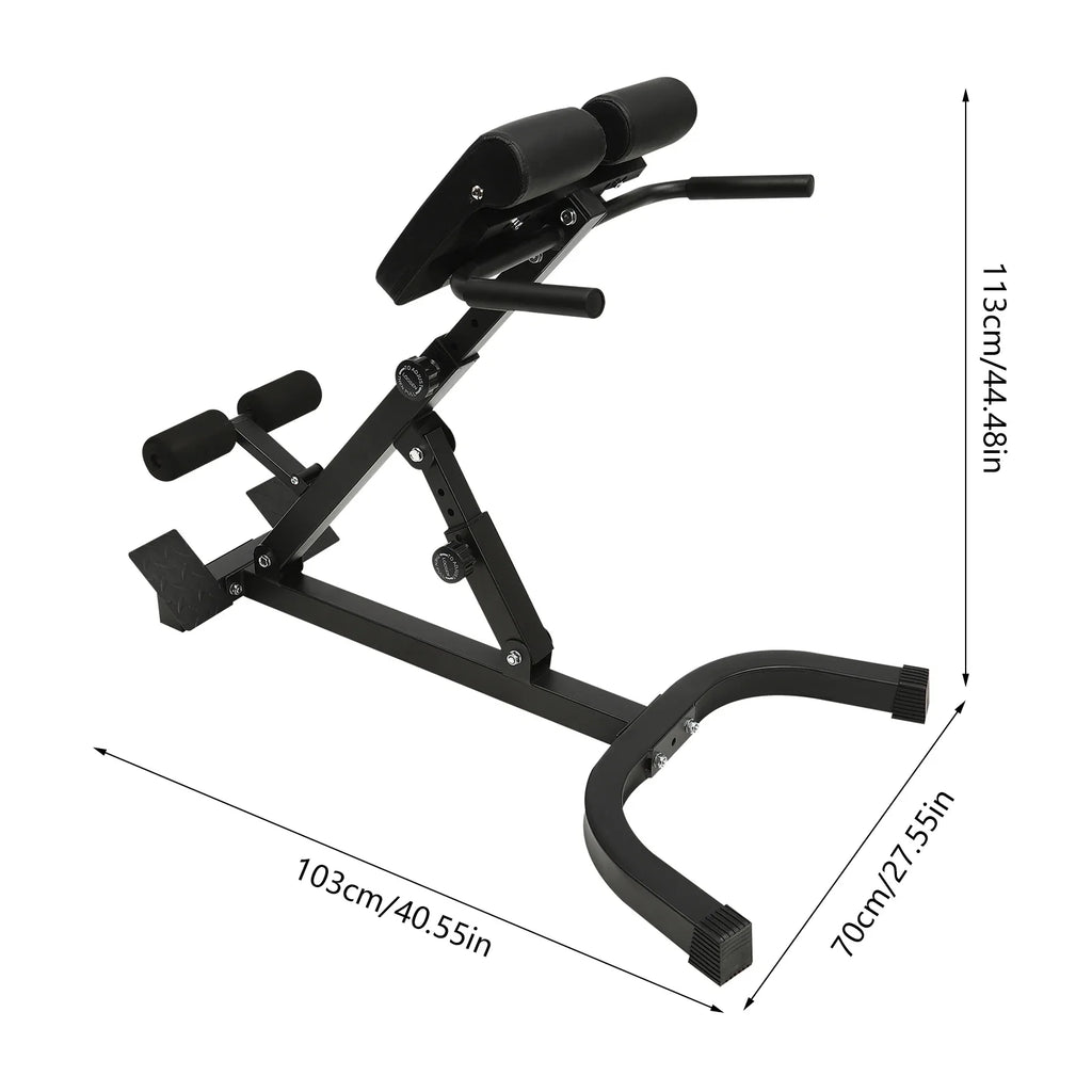 330lbs Hyper Back Extension Roman Chair Abdominal Exercise Equipment Multi-Functional Back Strength Exercise Bench w/Foot Covers