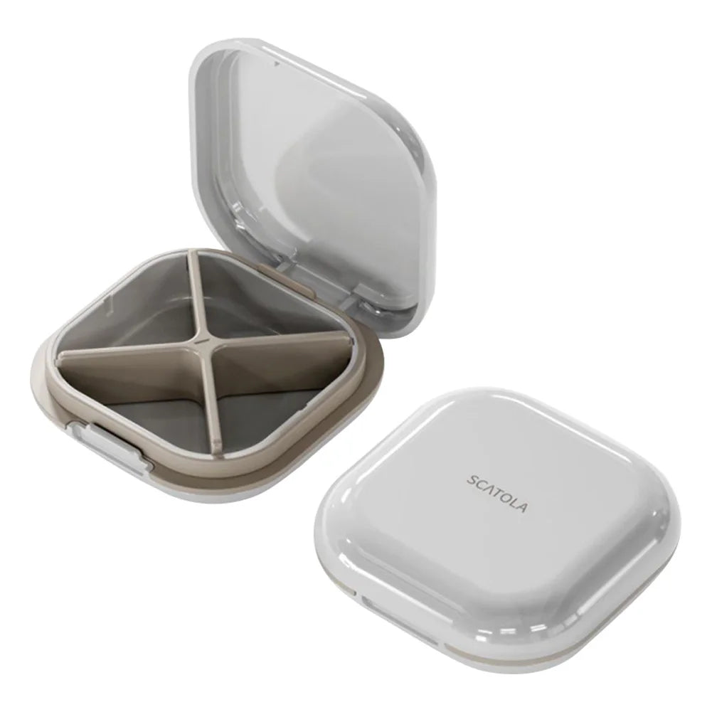 4 Grid Pill Case Portable Medicine Box Moisture-proof Small Pill Organizer Multi-Function Pill Dispenser for Outdoor Travel