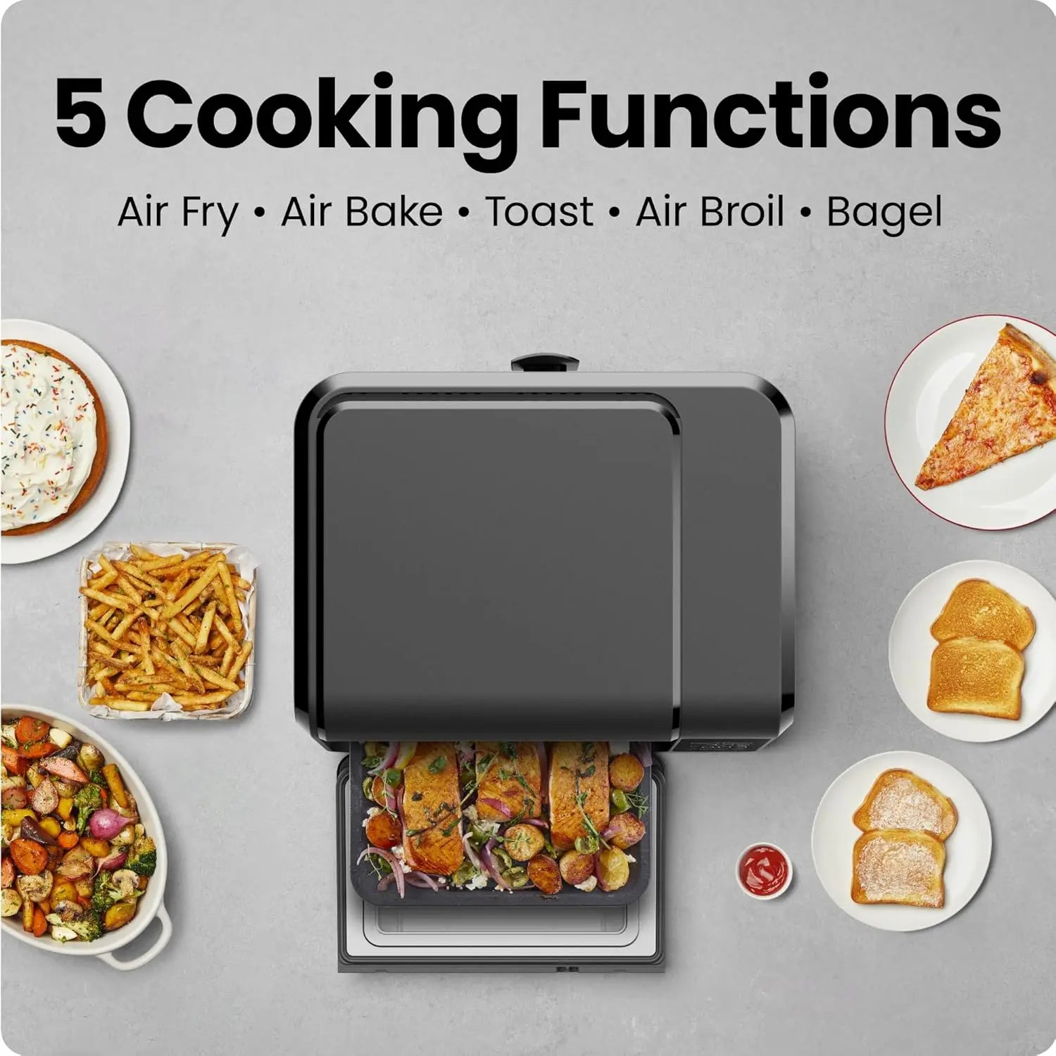 Air Fryer Toaster Oven Combo with Bake, Broil, Toast Functions for Quick Healthy Meals