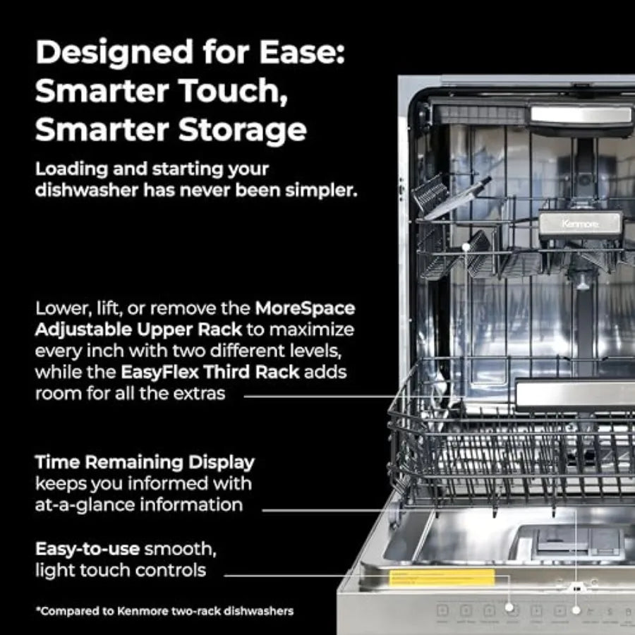 24 Built-In Dishwasher - UltraWash Plus TurboDry SmartWash EasyFlex Third Rack - 15 Place Settings - 45 DBA - ENERGY STAR Certi