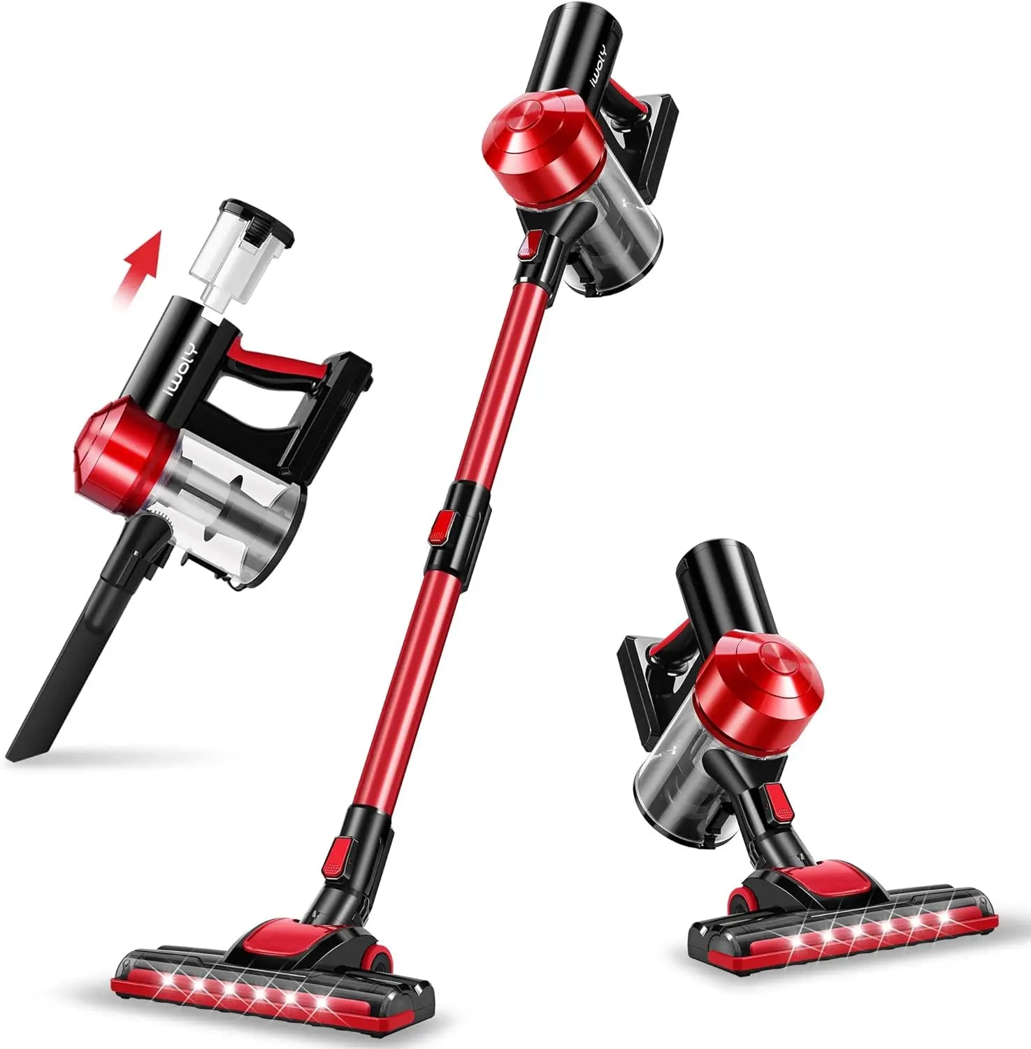 Cordless Vacuum Cleaner with 2200mAh Battery, 18000Pa Suction, HEPA Filter for Hard Floor and Car Cleaning