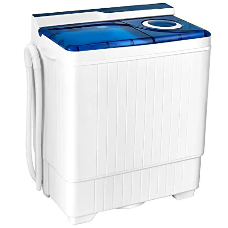 Semi-automatic Twin Tub Washing Machine with Spin Dryer 26lbs Ccity Built-in Drain Pump Portable Compact Laundry Washer for rtm