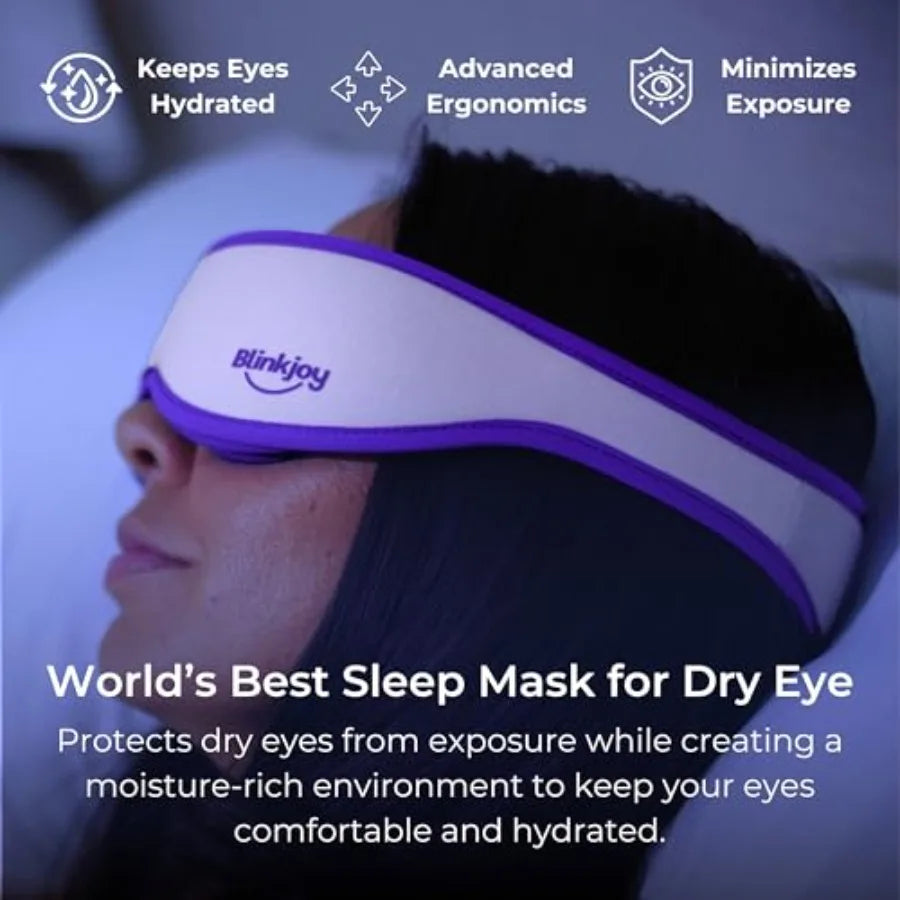 Hydrating Sleep Mask for Dry Eye Relief Moisture-Sealing Blackout Eye Mask Protects from Dust and Drafts Preserves Eye Drops an