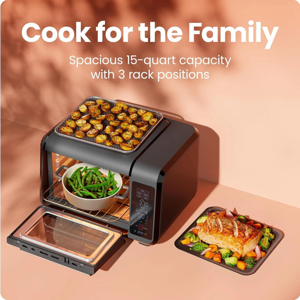 Air Fryer Toaster Oven Combo with Bake, Broil, Toast Functions for Quick Healthy Meals