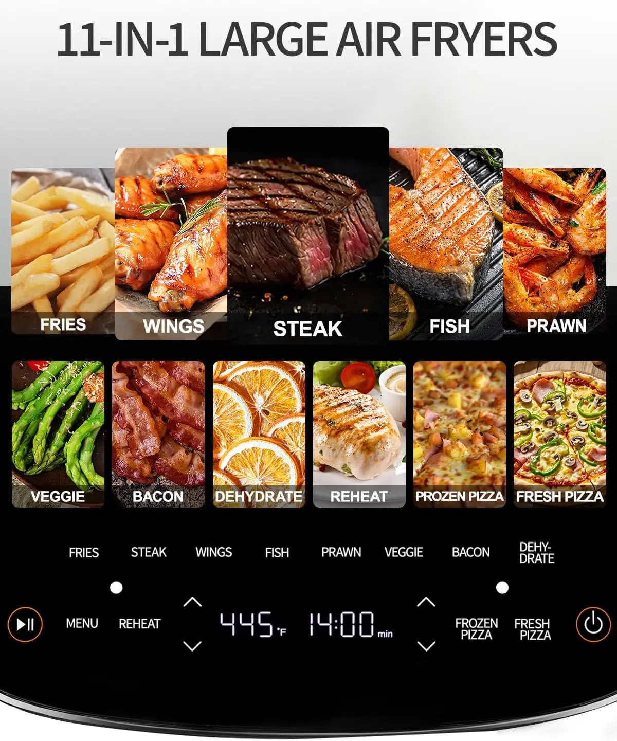 6QT Large Air Fryer with Dual Heating, No Flip Needed, Quiet 50dB for Family Meals