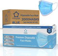 2000pcs Black Disposable Face Masks with Nose Wire, 3-Ply Breathable Protection for Adults