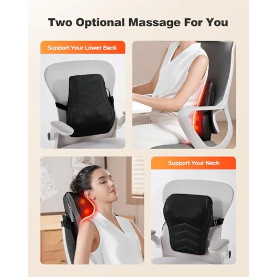 Shiatsu Neck Massager with Heat 3D Kneading Back Massage Pillow for Pain Relief Massagers for Neck and Back Shoulder Leg Gifts