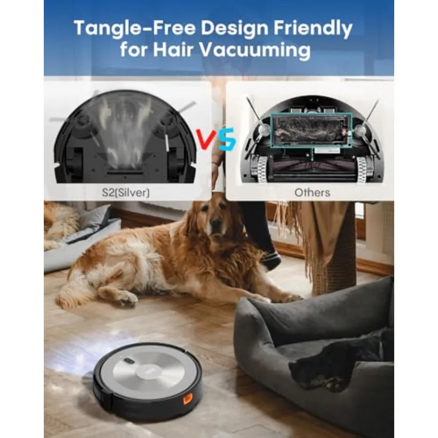 Robot Vacuum and Mop Combo 5000Pa 3-in-1 Robotic Vacuum Cleaner with Brushless Motor Tangle-Free Design Smart App and Alexa Con