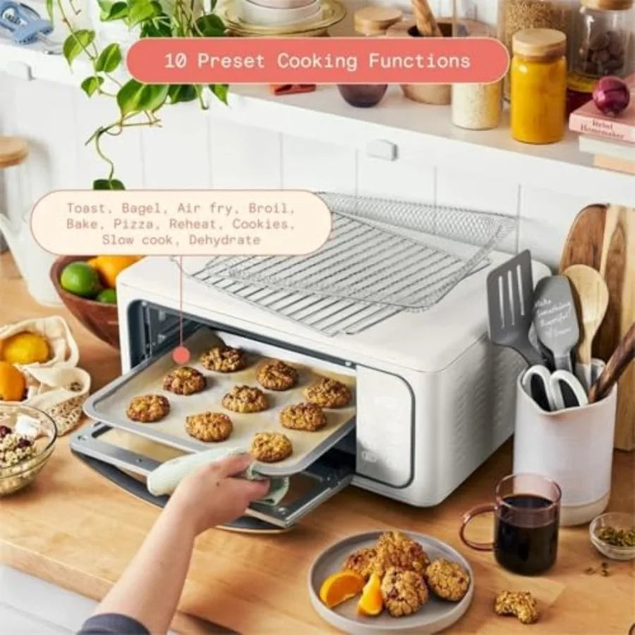 15L 9-Slice Infrared Convection Air Fryer Toaster Oven 10-in-1 Functions for Air Frying Toasting Baking Broiling Stainless Stee