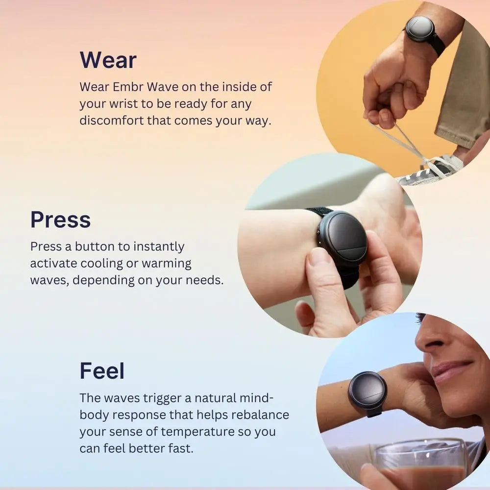Embr Wave Cooling Bracelet - Warming Bracelet - Personalized Thermal Relie - Manage Hot lashes, Night Sweats, Sleep, Tension - C