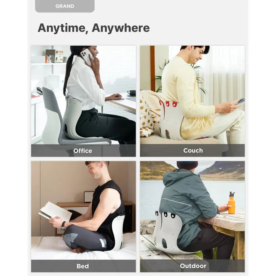 GRANDExtra Wide amp Sturdy Ergonomic Chair Back Support, Lumbar Support for Good Posture Correction and Back Pain Relief, Perfec