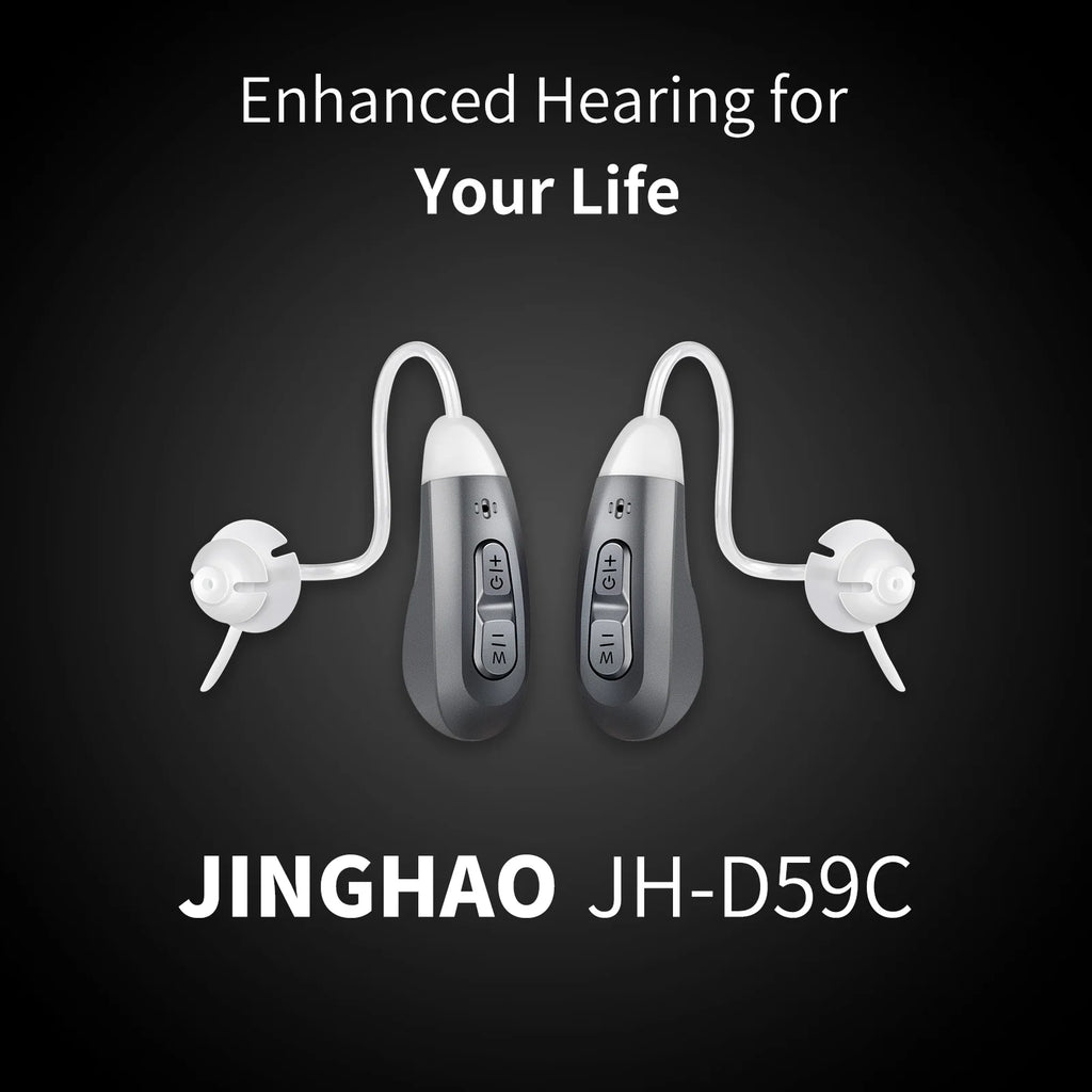 JINGHAO JH-D59C Digital Hearing Amplifier w/ Adaptive ANC, 12H Battery, Portable Charging Case, Noise Reduction